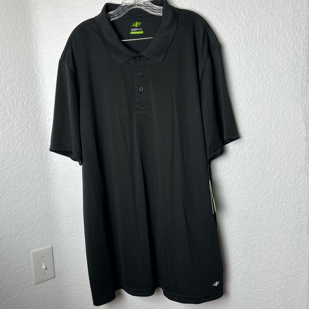 Nordic Track Black Big & Tall Athletic Fit Heavyweight Polo NT DRI Shirt 3XLT